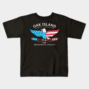 Oak Island, NC Summer Patriotic Pride Fourth of July Kids T-Shirt